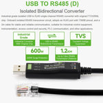 Convertitore bidirezionale isolato da USB a RS485 (D) di livello industriale WAVESHARE, lunghezza 2 m, chip FT232RNL, 35209
