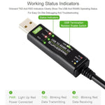 Convertitore bidirezionale isolato da USB a RS485 (D) di livello industriale WAVESHARE, lunghezza 2 m, chip FT232RNL, 35209