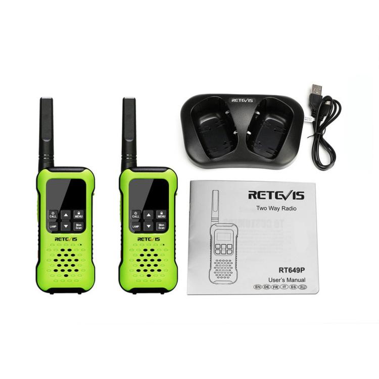 1 paio di walkie-talkie da esterno IP67 impermeabili galleggianti PMR446 senza licenza, RETEVIS RT649P EU Band, RETEVIS RT49P US Band