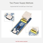 Scheda di sviluppo WAVESHARE RP2350, dual-core e doppia architettura, controller Ethernet W6300, supporta l'espansione PoE tramite un modulo PoE, No Soldered Pin Headers Without PoE Module, No Soldered Pin Headers With PoE Module                       ...