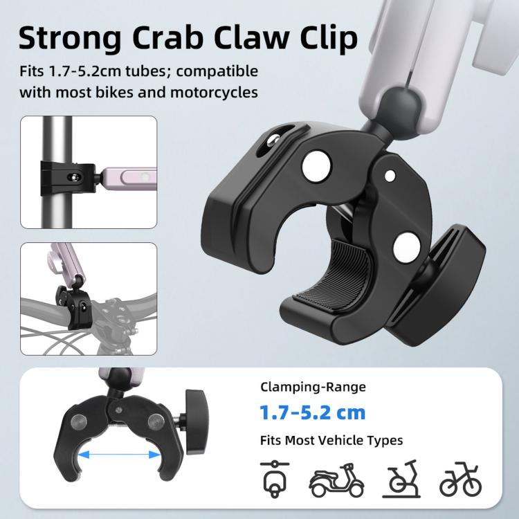 Supporto di estensione per telecamera Flymile per moto e bicicletta, For DJI Osmo Action 3 / 4 / 5 Pro, For DJI Osmo Action 6 / Nano