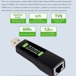 Convertitore bidirezionale isolato da USB a RS485 (E) di livello industriale WAVESHARE, con chip FT232RNL integrato, circuito ricetrasmettitore RS485 isolato e porta RJ45., 35226