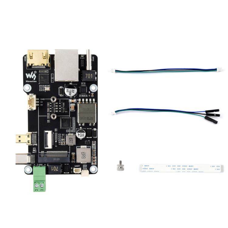 Adattatore multifunzione WAVESHARE da PCIe a M.2, uscita 4K, controller Ethernet RTL8125 2.5GbE originale, compatibile con Raspberry Pi OS, 35254