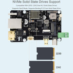 Adattatore multifunzione WAVESHARE da PCIe a M.2, uscita 4K, controller Ethernet RTL8125 2.5GbE originale, compatibile con Raspberry Pi OS, 35254
