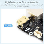 Adattatore multifunzione WAVESHARE da PCIe a M.2, uscita 4K, controller Ethernet RTL8125 2.5GbE originale, compatibile con Raspberry Pi OS, 35254