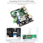 Adattatore multifunzione WAVESHARE da PCIe a M.2, uscita 4K, controller Ethernet RTL8125 2.5GbE originale, compatibile con Raspberry Pi OS, 35254
