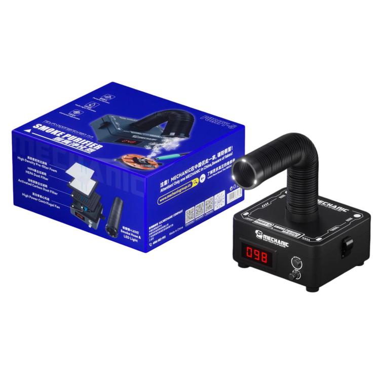 MECHANIC PURIFY-5 Aspiratore di fumi da tavolo per saldatura, rimozione odori e aspirazione fumi per riparazioni., EU Plug, US Plug