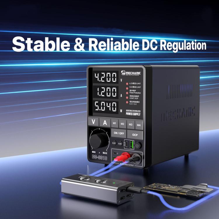 Alimentatore CC regolabile con regolazione fine ad alta precisione e limitazione di tensione., MECHANIC DC-3006 US Plug, MECHANIC DC-3006 EU Plug, MECHANIC DC-3010 US Plug, MECHANIC DC-3010 EU Plug