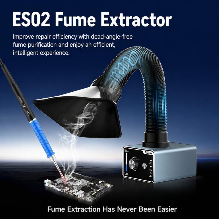 AiXUN ES02 Mini aspiratore di fumi di saldatura, purificatore di fumo per saldatura, EU Plug, US Plug
