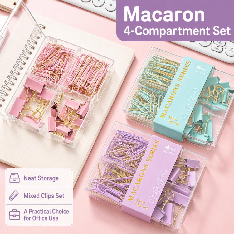 Set combinato per ufficio con fermagli e graffette.