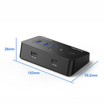 Hub Blueendless a 5 porte con 3 porte USB 3.0 e lettore di schede SD e TF., With 1m 2-in-1 USB-C/A Cable, With 0.3m USB Cable