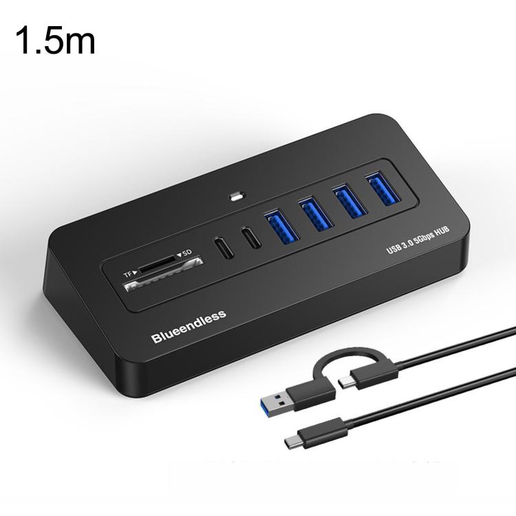 Hub multiporta USB-C/Type-C Blueendless con docking station e splitter USB 3.0 da 5 Gbps e cavo 2 in 1., HU805A-1.5M, HU805A-1M, HU705A-1.5M, HU705A-1M, HU702A-1.5M, HU702A-1M