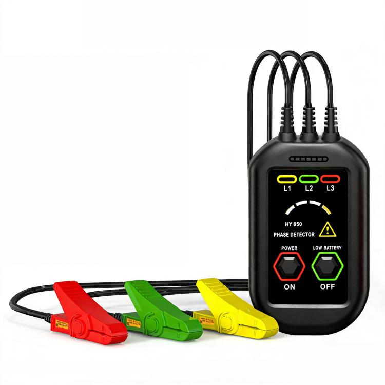 HY850 Rilevatore di sequenza di fase senza contatto, tester di rotazione trifase AC 60V-1000V con retro magnetico