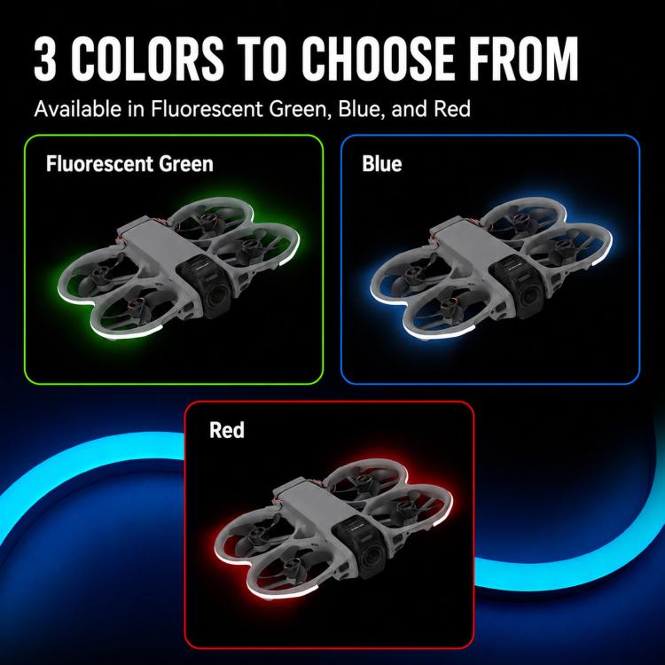 Kit di strisce LED per volo notturno DJI Avata 360 RCSTQ con 3 livelli di luminosità e lampada di sicurezza ricaricabile.