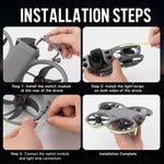 Kit di strisce LED per volo notturno DJI Avata 360 RCSTQ con 3 livelli di luminosità e lampada di sicurezza ricaricabile.