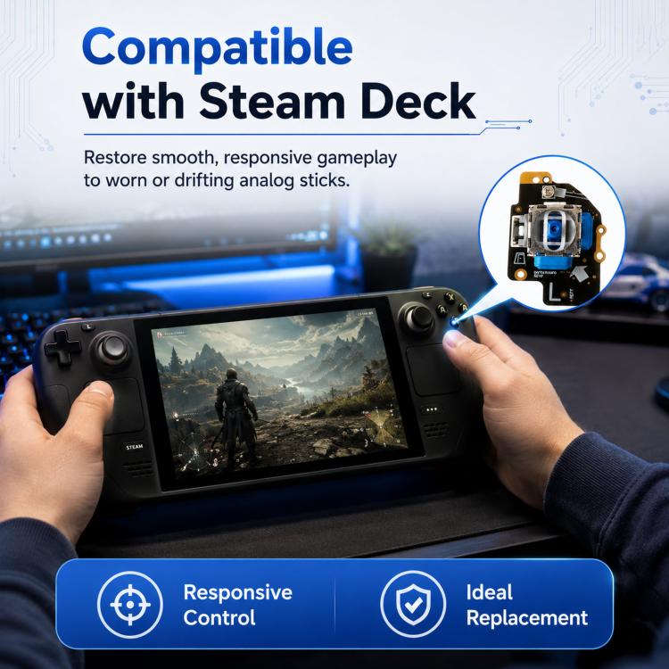 Per Steam Deck TMR Modulo joystick elettromagnetico Leva analogica, Left, Right, Left & Right, Left Repair Tool Kit, Right  Repair Tool Kit, 1 Pair  Repair Tool Kit