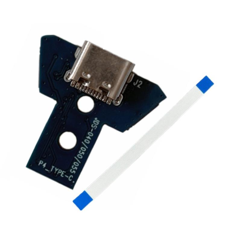 Kit di modifica per la riparazione della porta di ricarica USB-C/Type-C del controller PS4 (JDS-040/050/055), No Cable, with Cable