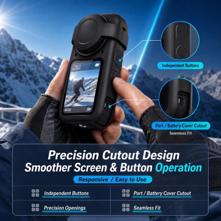 Custodia protettiva in silicone e copriobiettivo per Insta360 X6, set con corpo morbido., Silicone Case