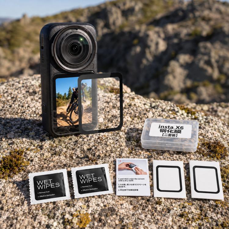 Pellicola protettiva in vetro temperato ultra trasparente a copertura totale per Insta360 X6., 1 Set, 2 Sets