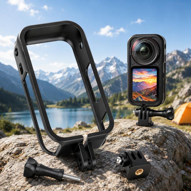 Custodia protettiva antiurto per la gabbia del telaio Insta360 X6 con adattatore di montaggio da 1/4 di pollice., PVC Cage
