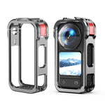 Gabbia di protezione in metallo con sgancio rapido magnetico per fotocamera Insta360 X6 e slitta a caldo., Metal Material