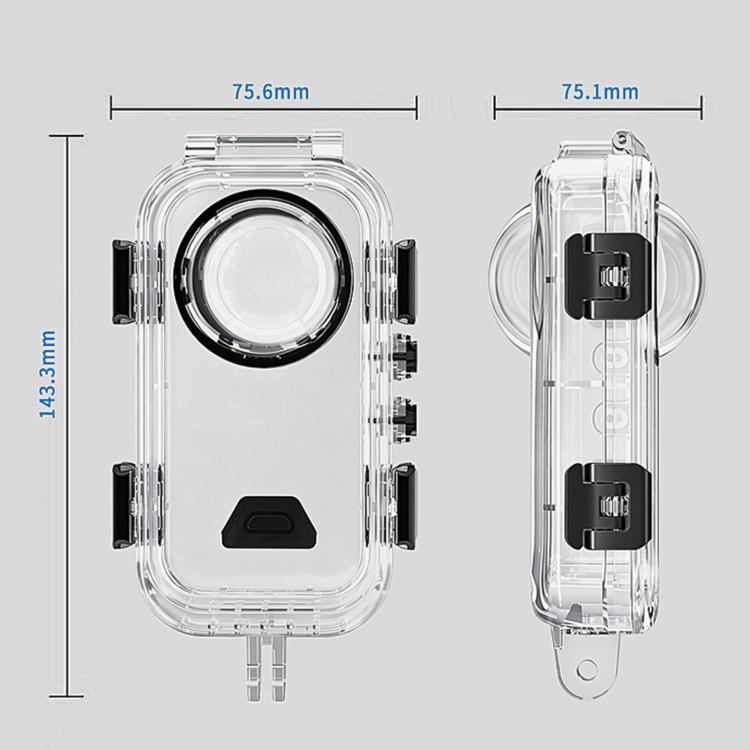 Per custodia subacquea invisibile Insta360 X6 impermeabile fino a 60 m/197 piedi con inserti antiappannamento, versione a 2 punte, 2-prong Version