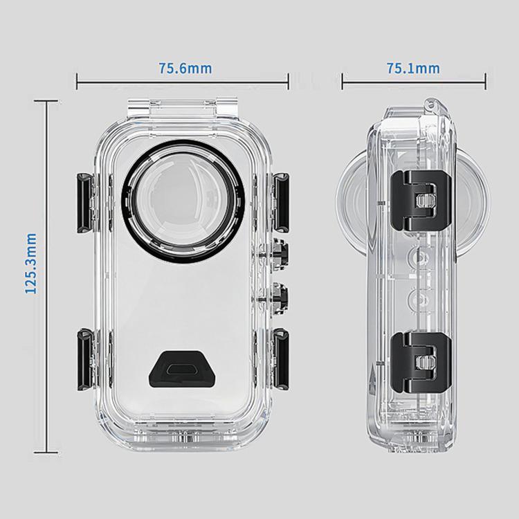 Custodia subacquea invisibile impermeabile a sgancio rapido magnetico per Insta360 X6, resistente fino a 60 m/197 piedi, con inserti antiappannamento., Magnetic Quick Release