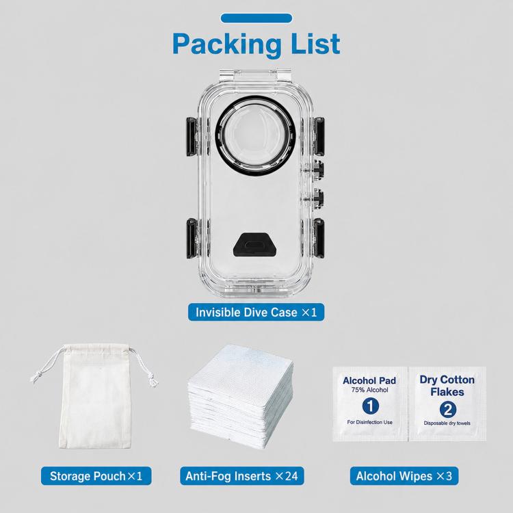 Custodia subacquea invisibile impermeabile a sgancio rapido magnetico per Insta360 X6, resistente fino a 60 m/197 piedi, con inserti antiappannamento., Magnetic Quick Release