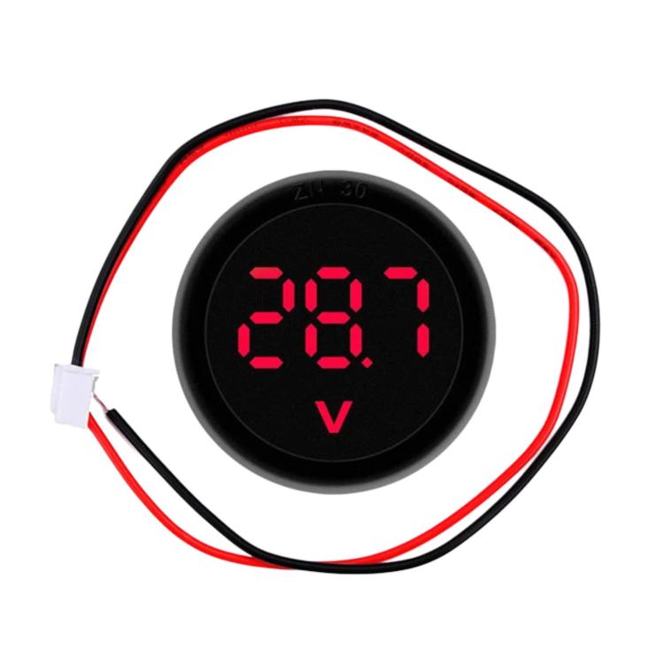 Voltmetro digitale CC rotondo a 2 fili da 4-100 V con display digitale a LED