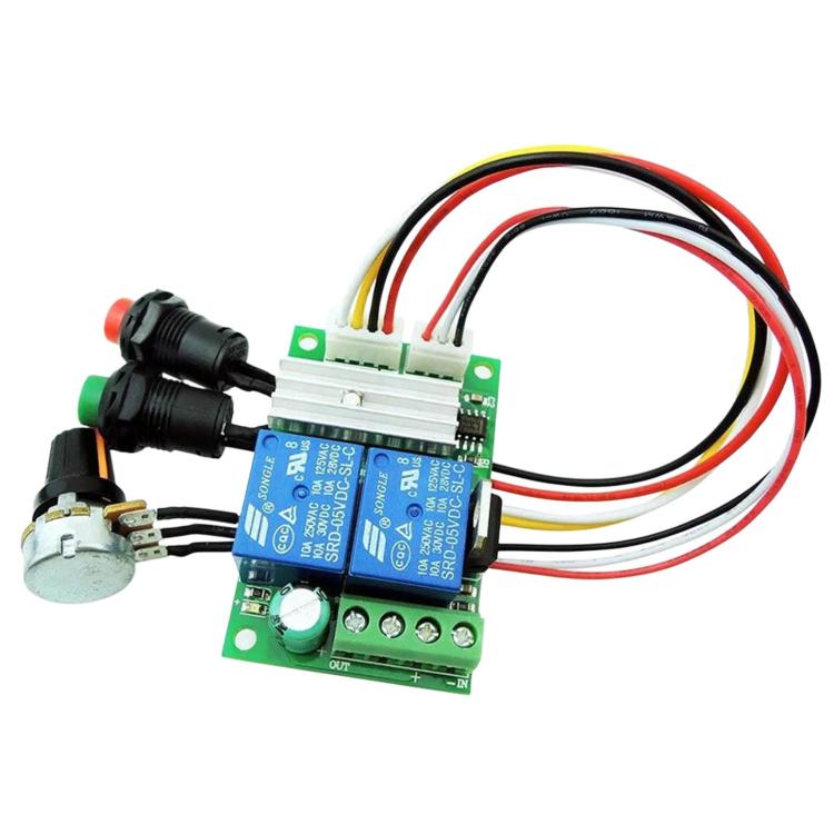 Regolatore di velocità PWM per motore CC 6V / 12V / 24V, con funzione avanti/indietro e pulsanti.