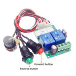 Regolatore di velocità PWM per motore CC 6V / 12V / 24V, con funzione avanti/indietro e pulsanti.