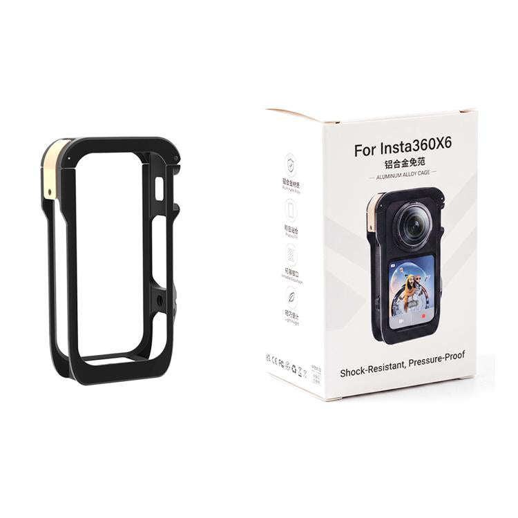 Gabbia per fotocamera Insta360 X6 in lega di alluminio con telaio metallico a sgancio rapido magnetico e attacco a slitta., Aluminum Alloy  Cage