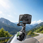 Supporto per telecamera da parabrezza per moto con rotazione a 360 gradi e clip di fissaggio per DJI, Insta360, GoPro e altre action camera.