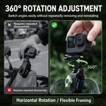 Supporto per telecamera da parabrezza per moto con rotazione a 360 gradi e clip di fissaggio per DJI, Insta360, GoPro e altre action camera.