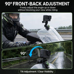 Supporto per telecamera da parabrezza per moto con rotazione a 360 gradi e clip di fissaggio per DJI, Insta360, GoPro e altre action camera.