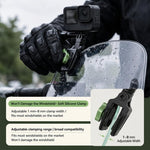 Supporto per telecamera da parabrezza per moto con rotazione a 360 gradi e clip di fissaggio per DJI, Insta360, GoPro e altre action camera.