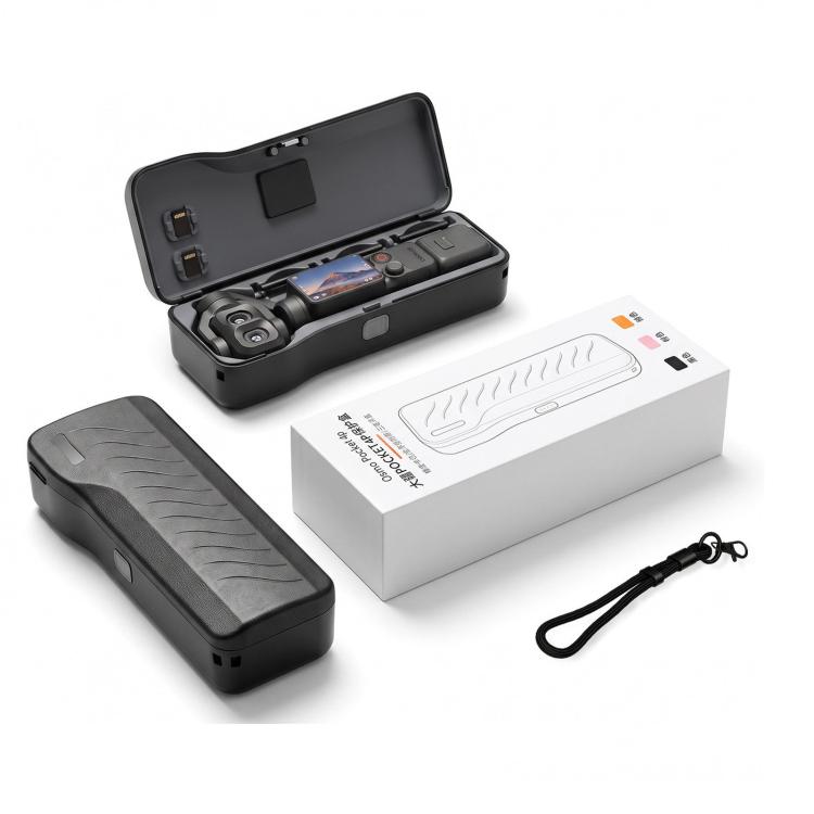 Custodia protettiva rigida per DJI Pocket 4P con 3 alloggiamenti per filtri e 2 porta schede SD.