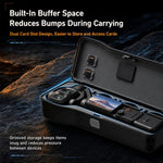 Custodia protettiva rigida per DJI Pocket 4P con 3 alloggiamenti per filtri e 2 porta schede SD.
