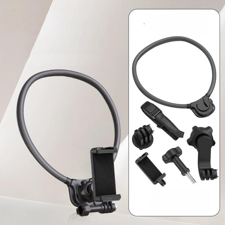 Supporto da collo in silicone per action camera, flessibile, con rotazione a 360 gradi per visuale in prima persona., Full Kit, Standard Kit, Basic Kit