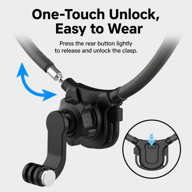 Supporto da collo in silicone per action camera, flessibile, con rotazione a 360 gradi per visuale in prima persona., Full Kit, Standard Kit, Basic Kit