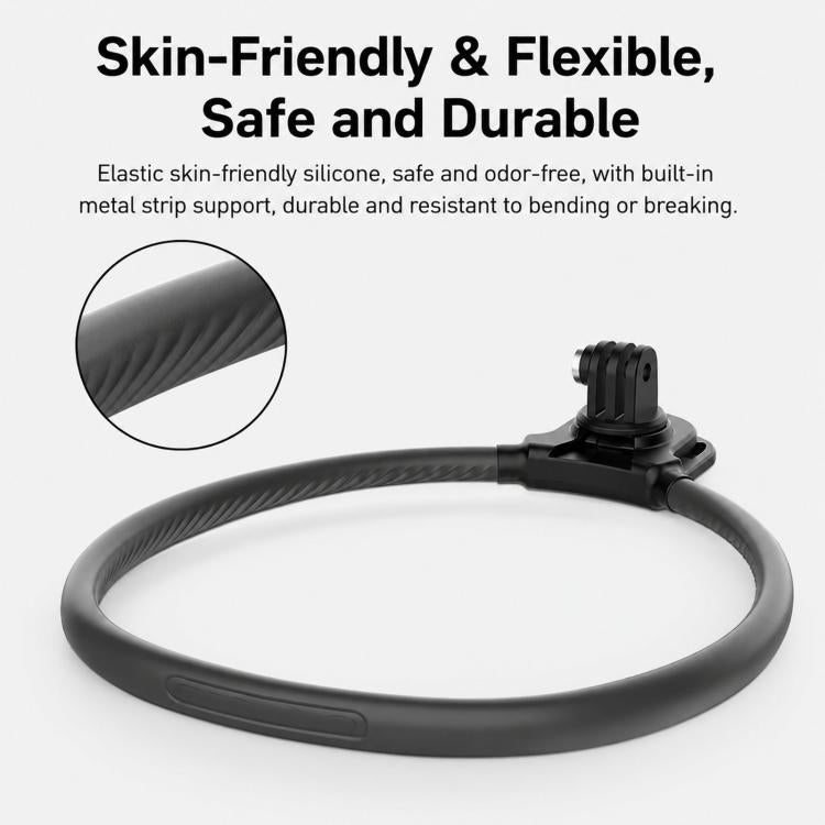 Supporto da collo in silicone per action camera, flessibile, con rotazione a 360 gradi per visuale in prima persona., Full Kit, Standard Kit, Basic Kit