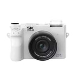 WD07 Doppia fotocamera anteriore e posteriore da 75 MP, Wi-Fi, fotocamera digitale HD, sensore CCD per selfie, videocamera mirrorless 5K