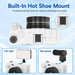 WD07 Doppia fotocamera anteriore e posteriore da 75 MP, Wi-Fi, fotocamera digitale HD, sensore CCD per selfie, videocamera mirrorless 5K