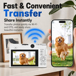 WD07 Doppia fotocamera anteriore e posteriore da 75 MP, Wi-Fi, fotocamera digitale HD, sensore CCD per selfie, videocamera mirrorless 5K