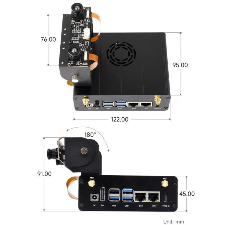 Custodia in lega di alluminio Jetson Orin con supporto per fotocamera, 34998