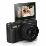 Videocamera digitale WD08 HD 5K con sensore CCD da 75 MP, Wi-Fi, autofocus e filtri bellezza.