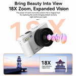 Videocamera digitale WD08 HD 5K con sensore CCD da 75 MP, Wi-Fi, autofocus e filtri bellezza.