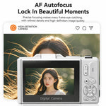 Videocamera digitale WD08 HD 5K con sensore CCD da 75 MP, Wi-Fi, autofocus e filtri bellezza.