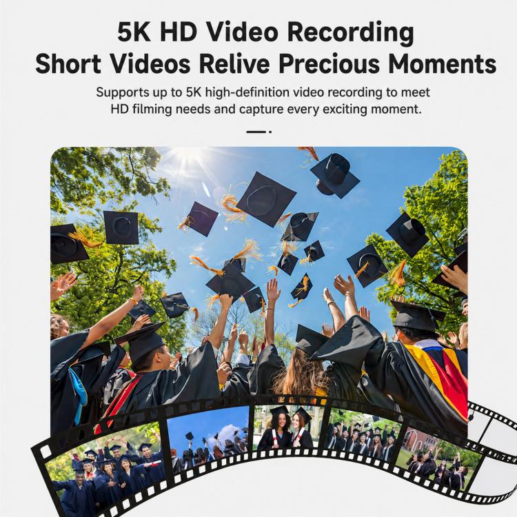 Videocamera digitale WD08 HD 5K con sensore CCD da 75 MP, Wi-Fi, autofocus e filtri bellezza.