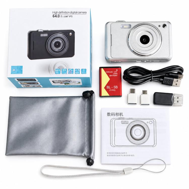 Videocamera digitale HD portatile C35 con filtro bellezza CCD per vlog, 64 megapixel.